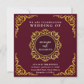 Barockrahmen Royal Burgund Ornamental Einladung (Vorderseite)