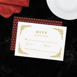 Barockrahmen Royal Burgund Ornamental RSVP Karte