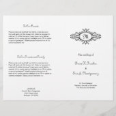 Barockrahmen Single Monogramm Hochzeitsprogramm (Vorderseite)