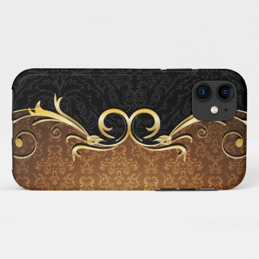 Barockrollen und Damast Case-Mate iPhone Hülle (Rückseite (Horizontal))