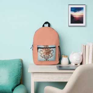 Barockrose   bedruckter rucksack