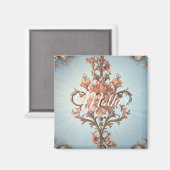 Barockrose  magnet (Vorderseite/Rückseite)