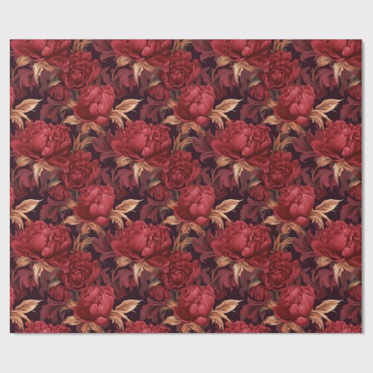 Barockrot-Muster Geschenkpapier (Flach)