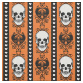 Barockschädel gestreift Halloween Orange Muster Stoff (Muster)