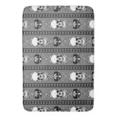 Barockschädel Muster Grau Badematte (Vorderseite Vertikal)