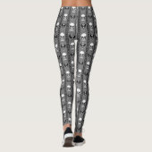 Barockschädel Muster Grau Leggings (Rückseite)