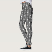 Barockschädel Muster Grau Leggings (Links)