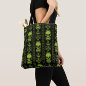 Barockschädel Muster grün Tasche (Von Nahem)