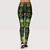 Barockschädel Muster Grüne Leggings (Rückseite)