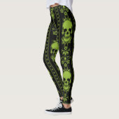 Barockschädel Muster Grüne Leggings (Links)