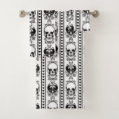 Barockschädel Muster Weiß Badhandtuch Set (Insitu)