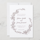 Barockschmuck Kunsthandwerk Dunkelrote Hochzeit Save The Date (Vorderseite)