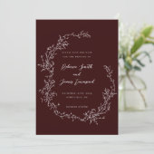 Barockschmuck Kunstmalerei Burgund Hochzeit Save The Date (Stehend Vorderseite)