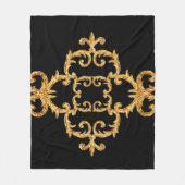 Barockschmuck mit goldenem Muster Fleecedecke (Vorderseite)