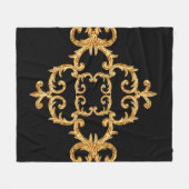 Barockschmuck mit goldenem Muster Fleecedecke (Vorderseite (Horizontal))