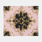 Barockschmuck mit goldenem Muster Fleecedecke (Vorderseite (Horizontal))