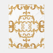 Barockschmuck mit goldenem Muster Fleecedecke (Vorderseite)