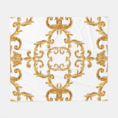 Barockschmuck mit goldenem Muster Fleecedecke (Vorderseite (Horizontal))