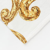 Barockschmuck mit goldenem Muster Fleecedecke (Ecke)