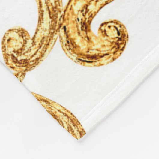 Barockschmuck mit goldenem Muster Fleecedecke (Ecke)