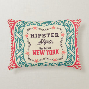 Barockschmuck und Blumendetails, Hipster-Karte Dekokissen