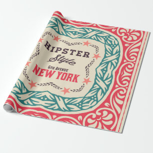 Barockschmuck und Blumendetails, Hipster-Karte Geschenkpapier