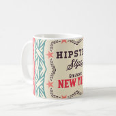 Barockschmuck und Blumendetails, Hipster-Karte Kaffeetasse (Vorderseite Links)