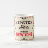 Barockschmuck und Blumendetails, Hipster-Karte Kaffeetasse (Mittel)