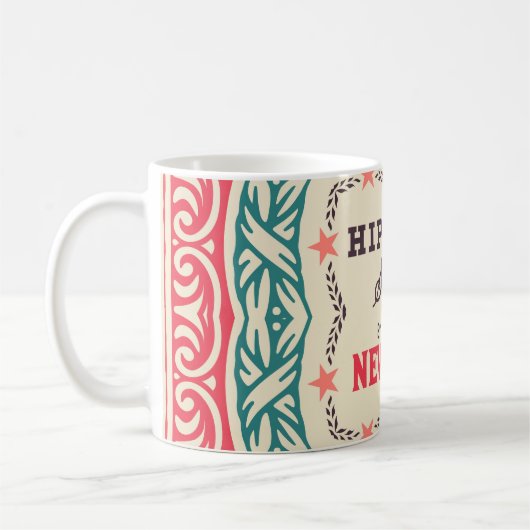 Barockschmuck und Blumendetails, Hipster-Karte Kaffeetasse (Links)