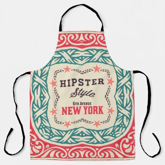 Barockschmuck und Blumendetails, Hipster-Karte Schürze (Vorderseite)