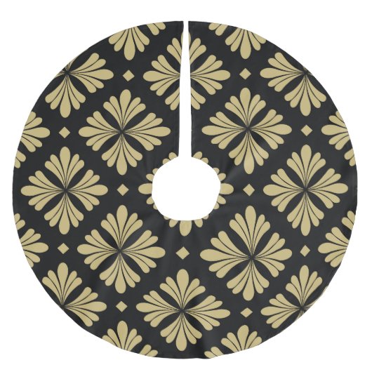 Barockschmuck, Vintages Blumenmuster. Polyester Weihnachtsbaumdecke (Vorderseite)
