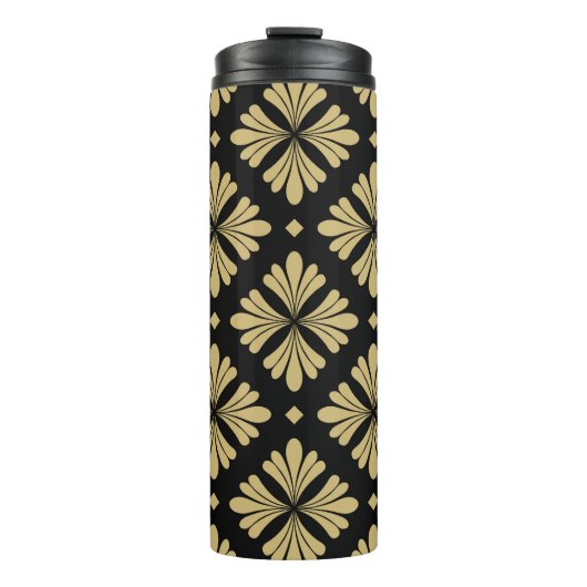 Barockschmuck, Vintages Blumenmuster. Thermosbecher (Vorderseite)