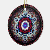 Barockschneeflockenähnliche farbenfrohe Muster Keramik Ornament (Links)