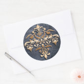 Barockstil auf Grunge-Hintergrund. Runder Aufkleber (Umschlag)