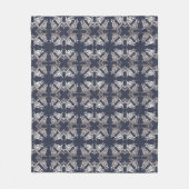 Barockstil Blumen blau gemustertes Fleece-Decke Fleecedecke (Vorderseite)