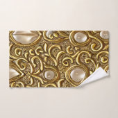 Barockstil Burniertes goldflorales Muster Badhandtuch Set (Handtuch)