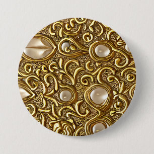 Barockstil Burniertes goldflorales Muster Button