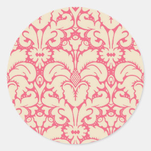 Barockstil-Damaskus-Hintergrund 2 Runder Aufkleber