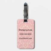 Barockstil-Damast-Hintergrund Gepäckanhänger (Rückseite vertikal)