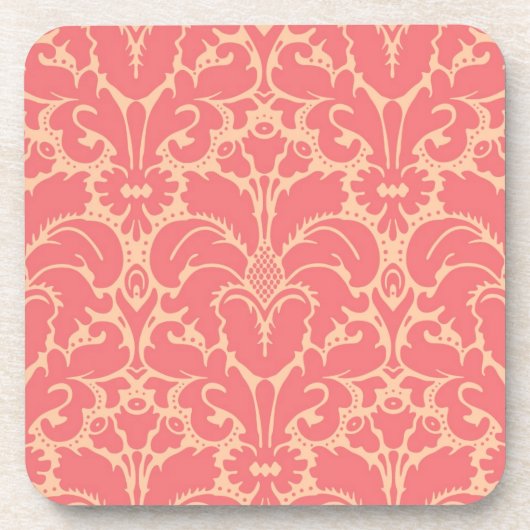 Barockstil-Damast-Hintergrund Getränkeuntersetzer (Vorderseite)