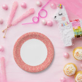 Barockstil-Damast-Hintergrund Pappteller (Party)