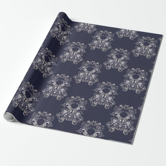 Barockstil florale Retro Geschenkpapier (Ungerollt)