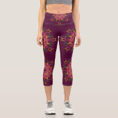  Barockstil Mandala floral. Capri Leggings (Vorderseite)