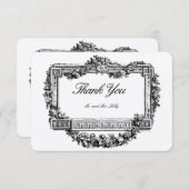 Barockstil Rokoko Blumenrahmen Dankeskarte (Vorne/Hinten)