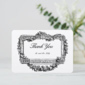 Barockstil Rokoko Blumenrahmen Dankeskarte (Stehend Vorderseite)