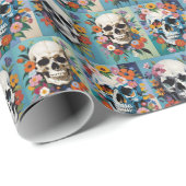 Barockstil-Skulpturen und Rose Geschenkpapier (Rolleneckpunkt)