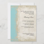 Barockstil Vintage Rose Aqua Ticino Einladung (Rückseite)