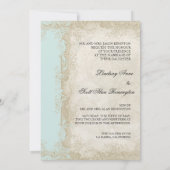 Barockstil Vintage Rose Aqua Ticino Einladung (Rückseite)