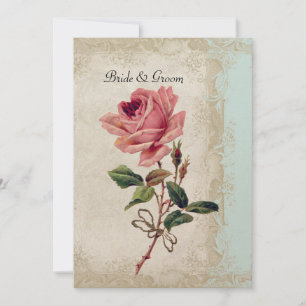 Barockstil Vintage Rose Aqua Ticino Einladung