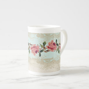 Barockstil Vintage Rose Aqua Ticino Porzellantasse